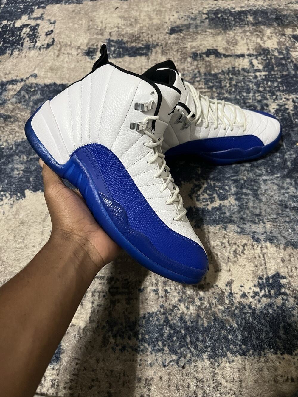 Size 10- Nike Air Jordan 12 Retro "Blueberry" White-Black-Game Royal CT8013-140